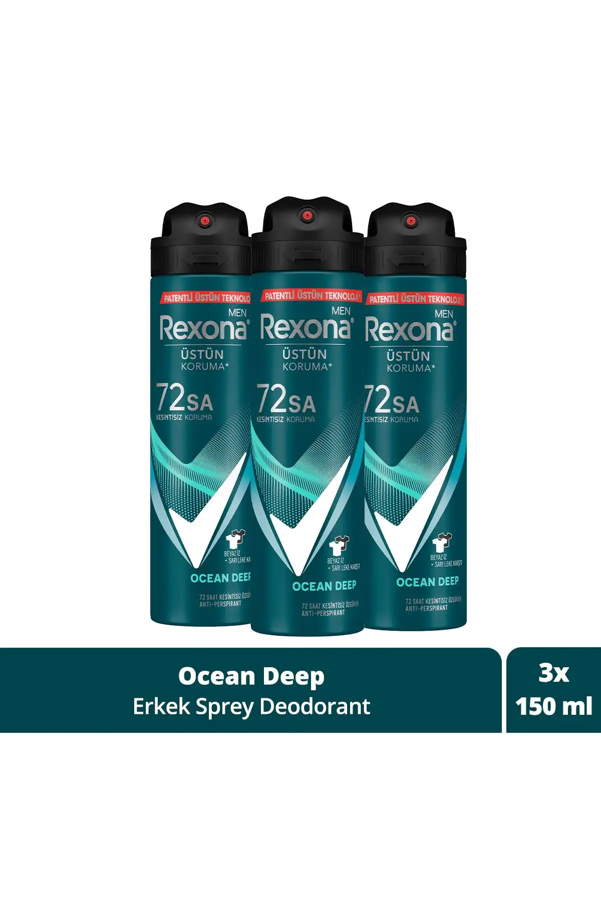Rexona Men Invisible Ocean Deep Deodorant: 72 Saat Kesintisiz Koruma