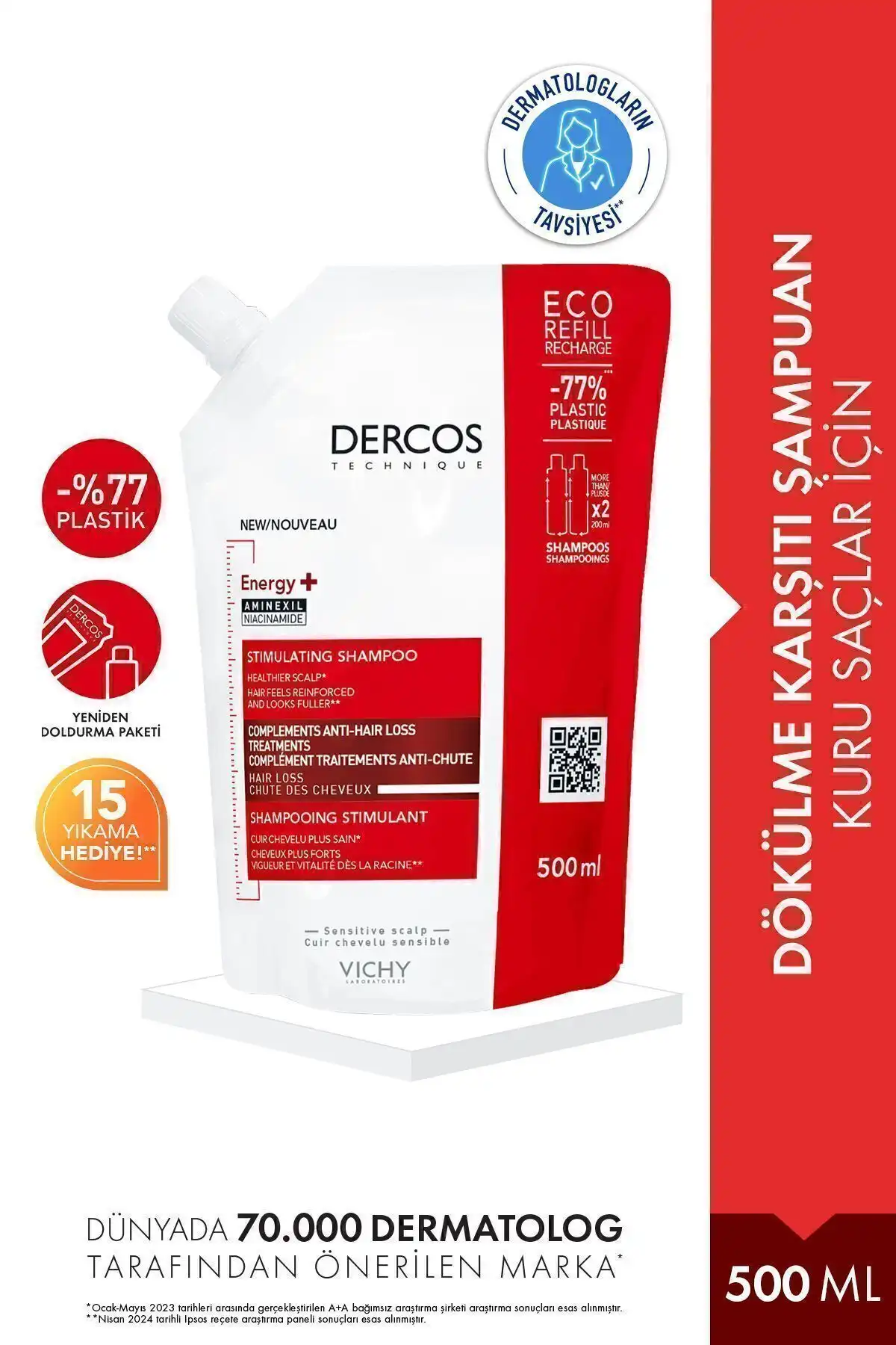 Vichy Dercos Energy+ Saç Dökülmesi Karşıtı Şampuan İncelemesi ve Kullanıcı Yorumları