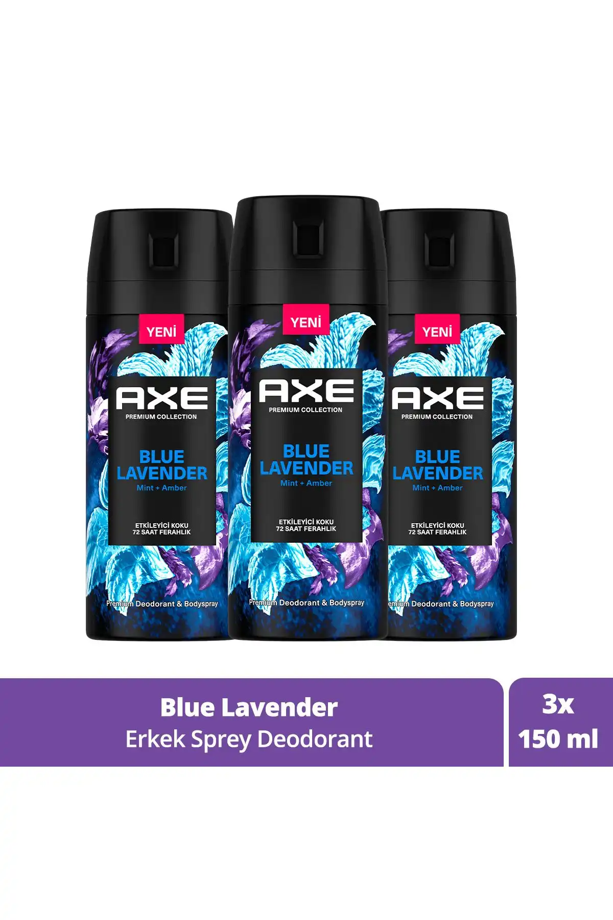 Axe Premium Collection Erkek Sprey Deodorant: Ferah Mavi Lavanta ile Uzun Süreli Koruma