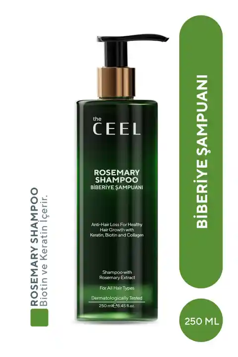 The Ceel Biberiye Şampuanı Dökülme Karşıtı ve Hızlı Uzamaya Yardımcı Keratin, Biotin ve Kolajen Özlü 250 ml
