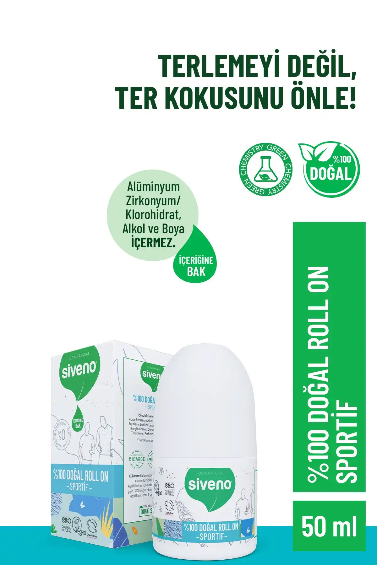Karşılaştırma: Siveno %100 Doğal Roll-on Spor ve Unisex Deodorant