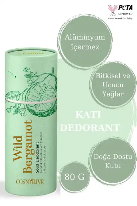 Cosmolive Doğal Roll On Stick Koltuk Alti Deodorant Organik Rolon Kokusuz Bergamot 80gr