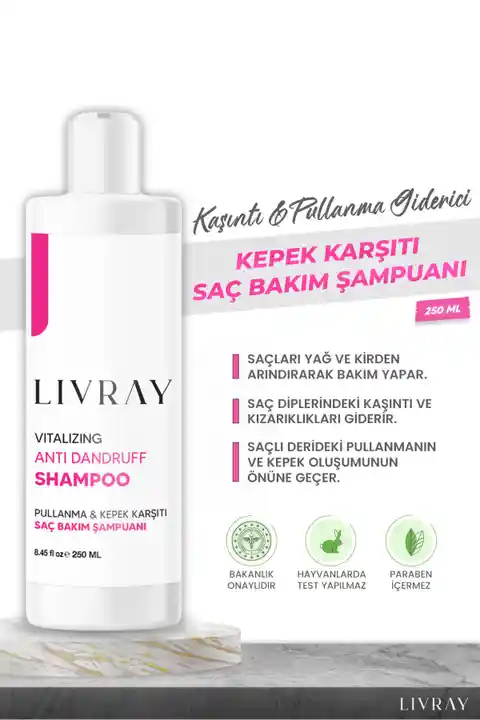 Livray Vitalizing Anti Dandruff Shampoo - Pullanma & Kepek Karşıtı Saç Bakım Şampuanı (250 ML)
