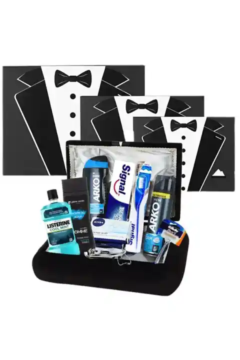 Pierre Cardin Damat Çeyiz Sandık Bohça Seti + 3'lü Mukkavva Damat Kutusu