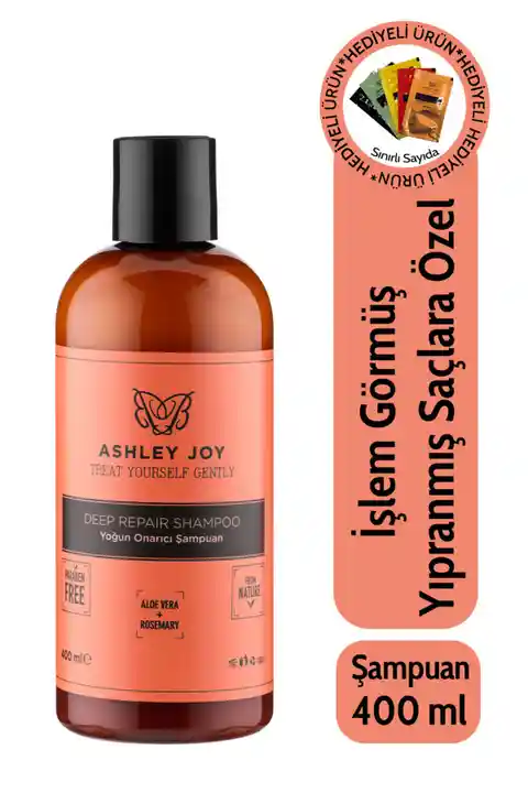 Ashley Joy İşlem Görmüş Yıpranmış Saçlara Özel Biberiye Keratin Içeren Yoğun Onarıcı Besleyici Şampuan 400 ml