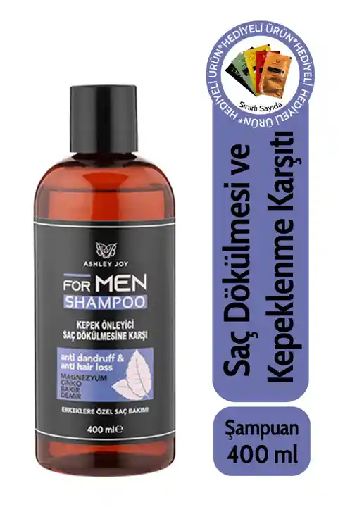 Ashley Joy Kepeğe Karşı Etkili Ve Dökülme Karşıtı Magnezyum, Çinko Içeren Mentollü Erkek Şampuanı 400 ml