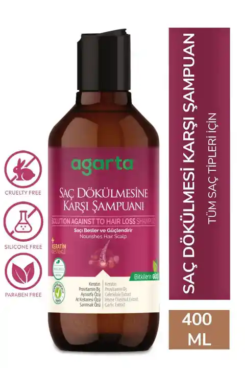 Agarta Saç Dökülmesine Karşı Bitkisel Tuzsuz Şampuan 400 ml