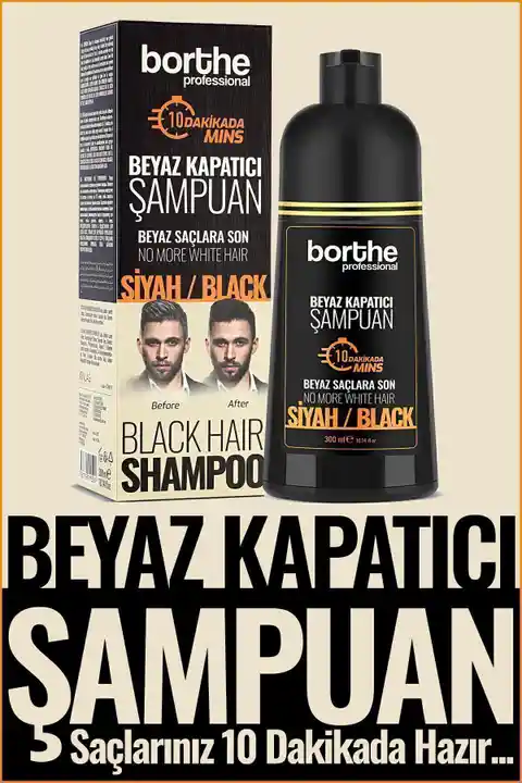 Borthe Saç Siyahlaştırıcı Şampuan Beyaz Saçlar Için 300 ml