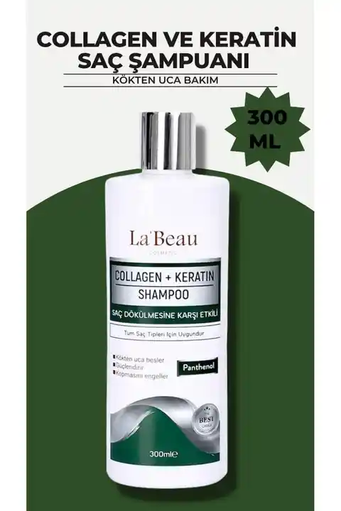La'beau Saç Şampuanı Keratin Ve Kolajen Kolajen Ve Keratinli, Saç Besleyici, Onarıcı, Dökülme Karşıtı.