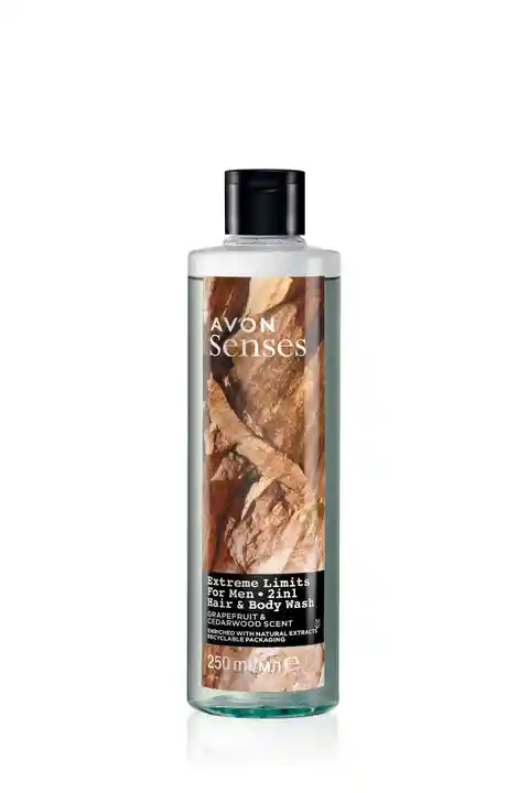 Avon Senses Extreme Limits Greyfurt ve Sandal Kokulu Saç ve Vücut için Erkek Duş Jeli 250 Ml.