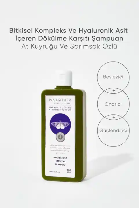 Iva Natura Bitkisel Komplex Ve Hyaluronik Asit Içeren Dökülme Karşıtı Şampuan At Kuyruğu Ve Sarımsak Özlü 350ml