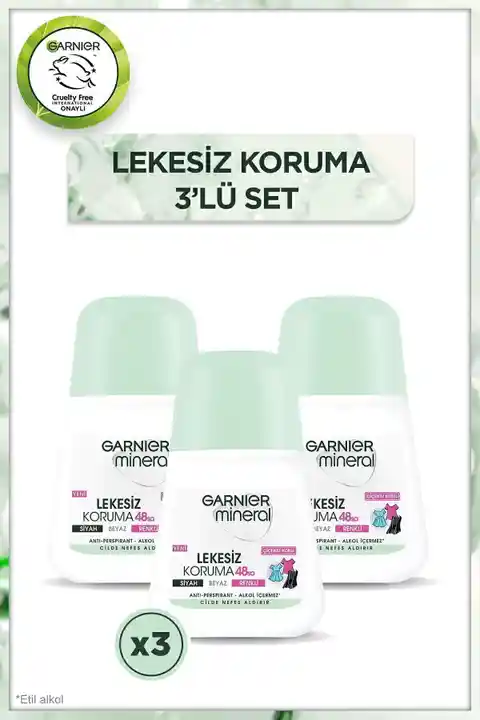 Garnier Mineral Lekesiz Koruma Roll-On Deodorant 3'lü Set