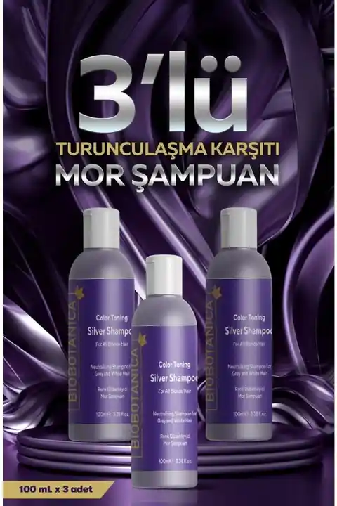 Biobotanica Silver Turunculaşma Karşıtı Mor Şampuan 3 X 100 Ml ( 3 Adet )