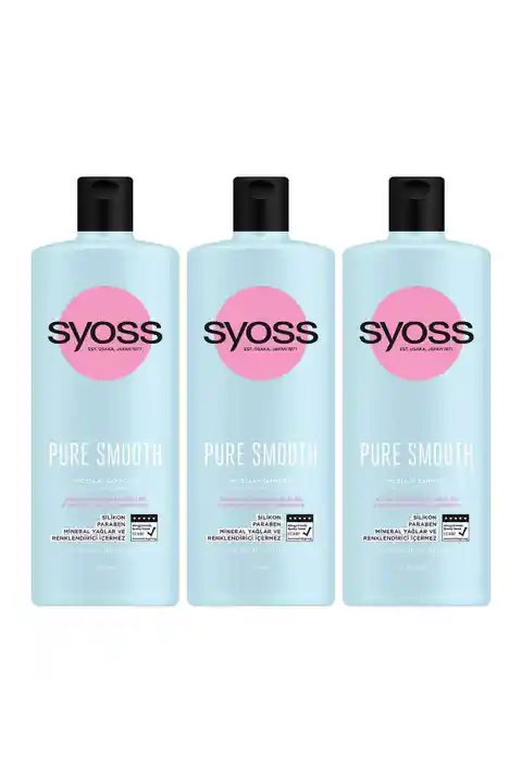 Syoss Pure Smooth Micellar Ağırlaştırmayan Derinlemesine Bakım Şampuan 500ml X 3 Adet