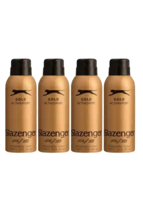 Slazenger Active Sport Gold Deo 150 ml - Erkek Deodorantı X 4 Adet