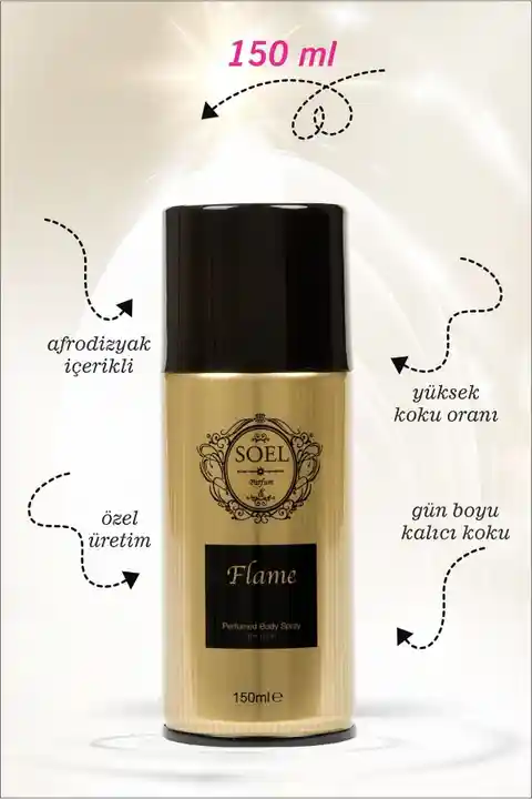 Soel Parfüm Flame Deodorant Sprey Afrodizyak Içerikli Flame 150 Ml