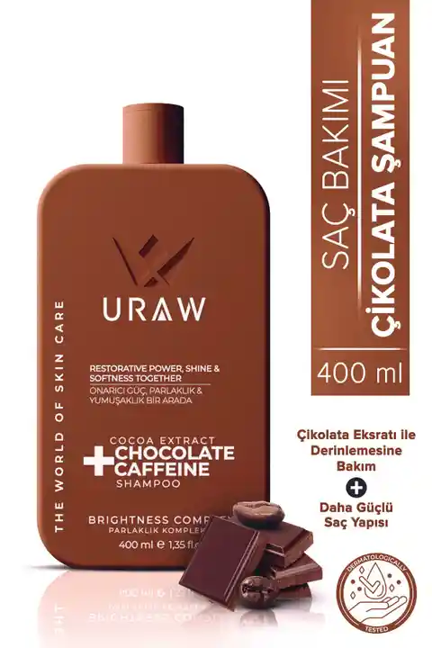 Uraw Chocolate Caffeine Shampoo ( Kakao Ekstratlı Yüksek Onarıcı Çikolata Şampuanı )