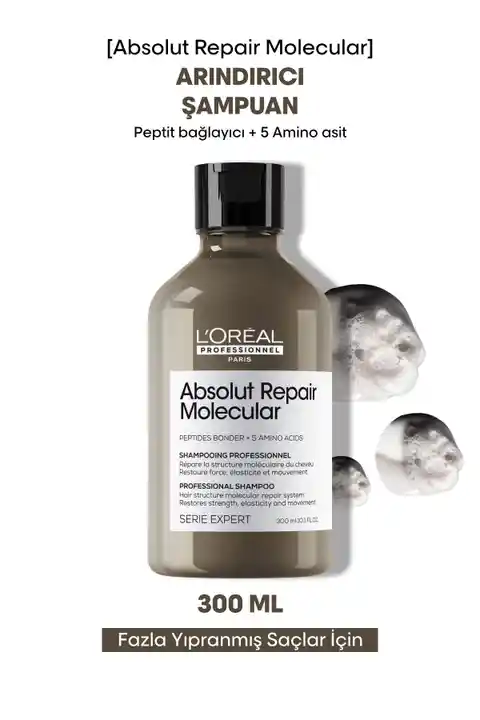 L'oreal Professionnel Serie Expert Absolut Repair Molecular Tüm Yıpranmış Saçlar Için Arındırıcı Şam
