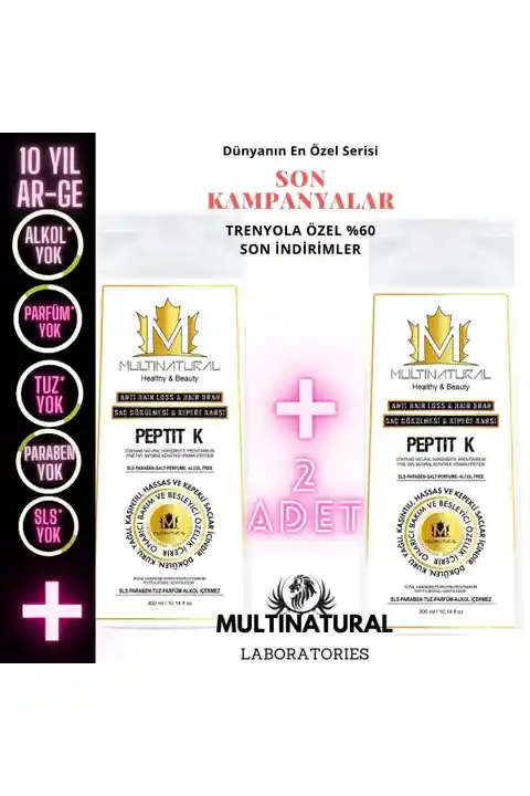 multinatural Kepek Şampuanı Saç Dökülmesi Şampuanı Organik Pullanma Karşıtı Şampuan 2x300 ml Egzema -x Serisi