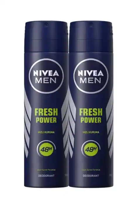 NIVEA MEN Erkek Sprey Deodorant Fresh Power 150ml, Ter Korumasına Karşı 48 Saat Koruma, X2 Adet