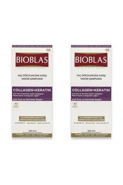 Bioblas Collagen + Keratin Hacim Şampuanı 360ml X 2 Adet