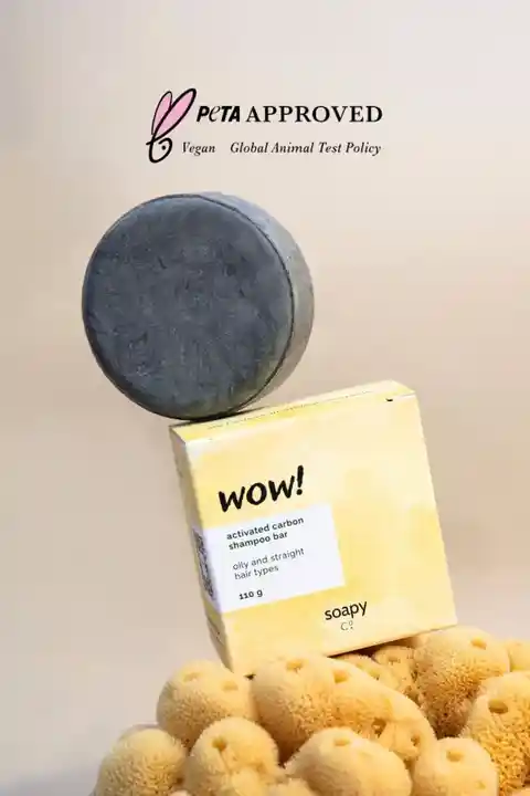 Soapy Co Wow Aktif Karbonlu Katı Şampuan - Yağlı Saçlar - 110 gram Solid Shampoo Bar