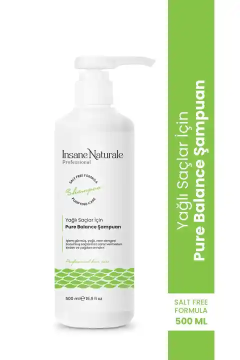 Insane Naturale Yağlı Saçlar İçin Nem Dengeleyici Pure Balance Şampuan 500 ml