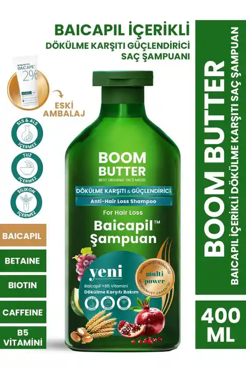 BOOM BUTTER %2 Baicapil Dökülme Önleyici ve Onarım Şampuanı 400ML