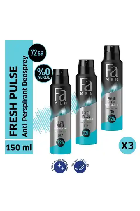 Fa Erkek Fresh Pulse Deosprey X 3 Adet