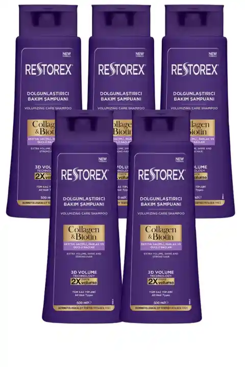 Restorex Collagen&biotin Dolgunlaştırıcı Şampuan 500 Ml 5 Adet